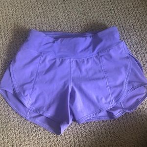 purple mesh sides lululemon athletic shorts